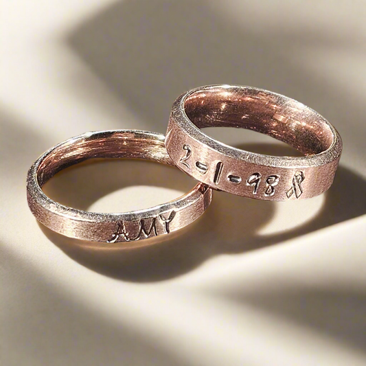 Engraved Custom Name Ring - Rose Gold - Standard