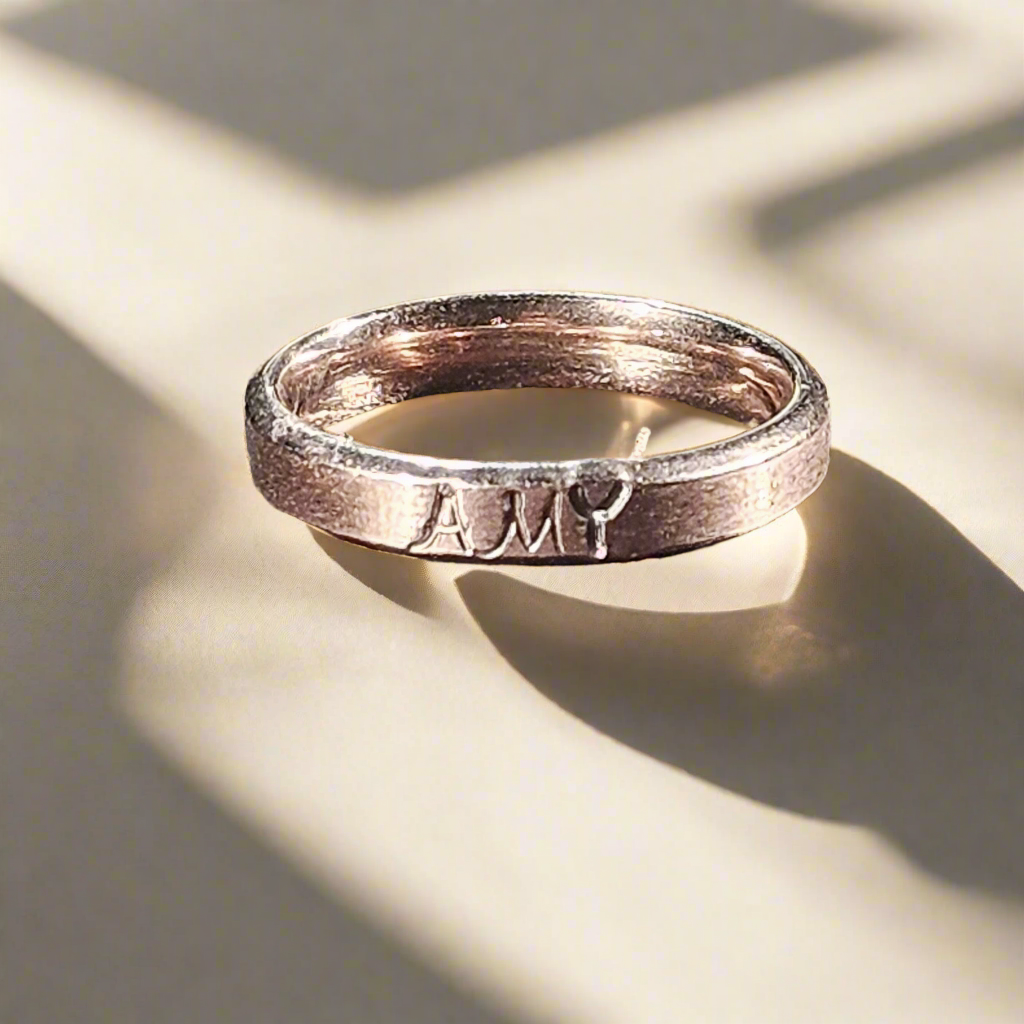 Engraved Custom Name Ring - Rose Gold - Standard