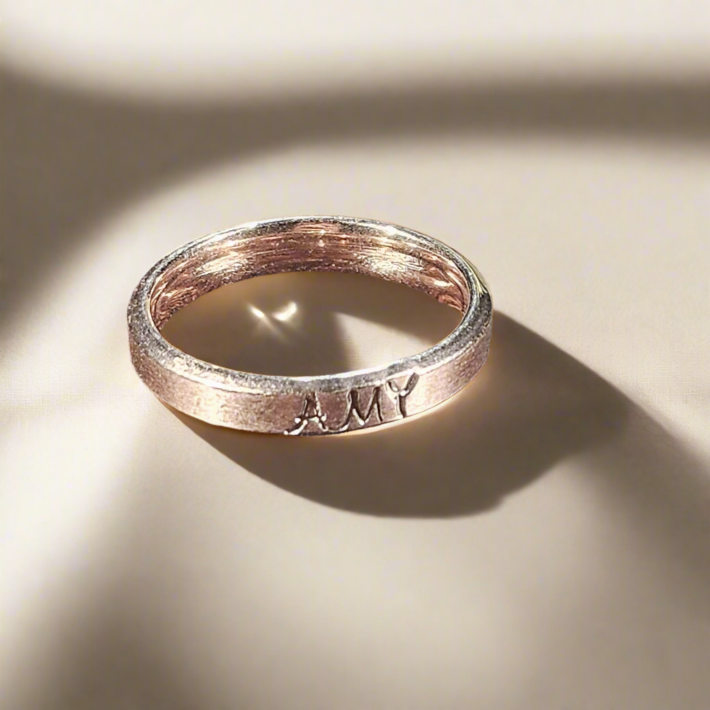 Engraved Custom Name Ring - Rose Gold - Standard