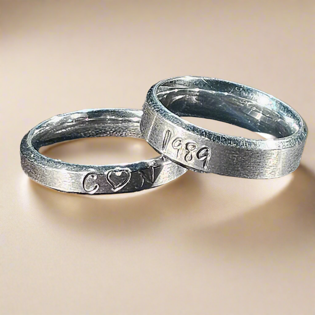 Engraved Custom Name Ring - Silver - Standard