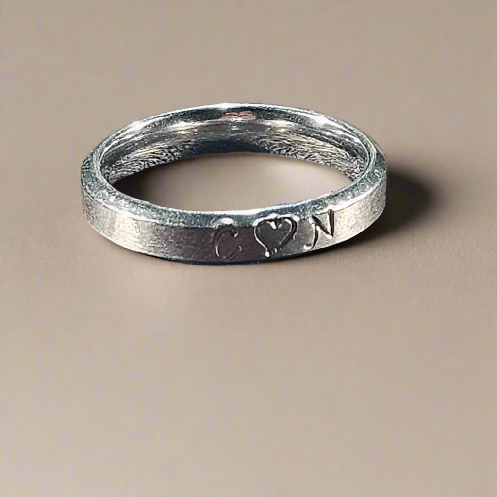 Engraved Custom Name Ring - Silver - Standard